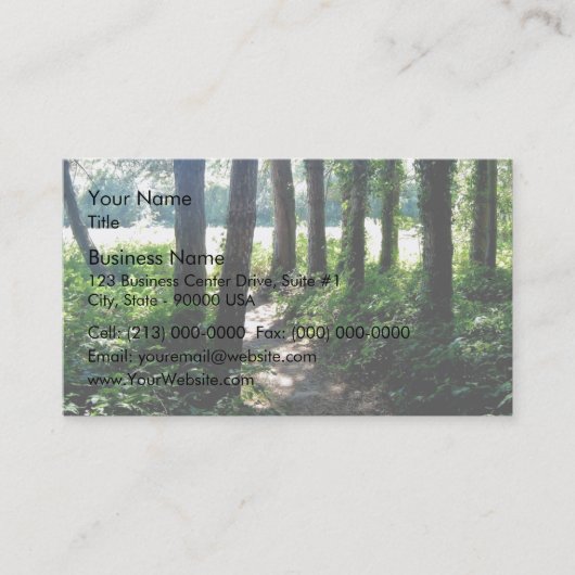 朝ライトは森林道を照らします 名刺 (正面)