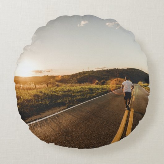 朝ランニングの ラウンドクッション (正面)