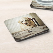 朝ルーチンの犬 コースター (左側)