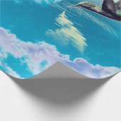 朝包みにおけるギフトハミングバード紙 ラッピングペーパー (角)