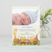 朝尾汽車男の赤ちゃん写真誕生発表 案内状 (スタンド正面)