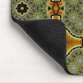 朝市の緑の幾何学模様 マウスパッド (コーナー)