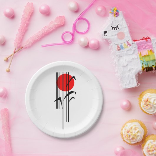 朝日が付いている日本のなテーマのディナー・パーティ ペーパープレート (パーティー)