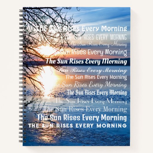 朝日が昇る湖|過去記事 ノートブック (正面)