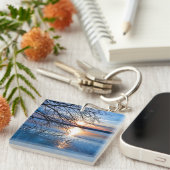 朝日が昇パーソナライズされたる キーホルダー (正面右)