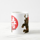 朝日と漢字のある侍 コーヒーマグカップ (中央)