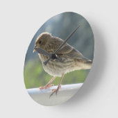 朝日にフィンチ。 ラウンド壁時計 (傾斜)
