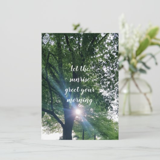 朝日の出を励ますフラットグリーティングカード (スタンド正面)