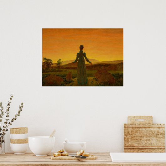 朝日の前の女性 ポスター (キッチン)