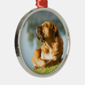 朝日を楽しむ犬 メタルオーナメント (右)