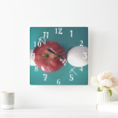 朝最高の食とディナーのダイエット時間 スクエア壁時計 (ホーム)