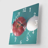 朝最高の食とディナーのダイエット時間 スクエア壁時計 (傾斜)