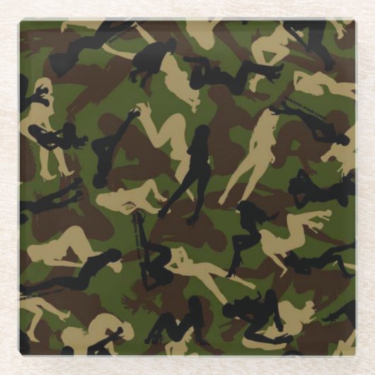 朝木迷彩 ガラスコースター (正面)