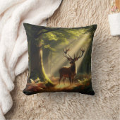 朝林の鹿 クッション (ブランケット)