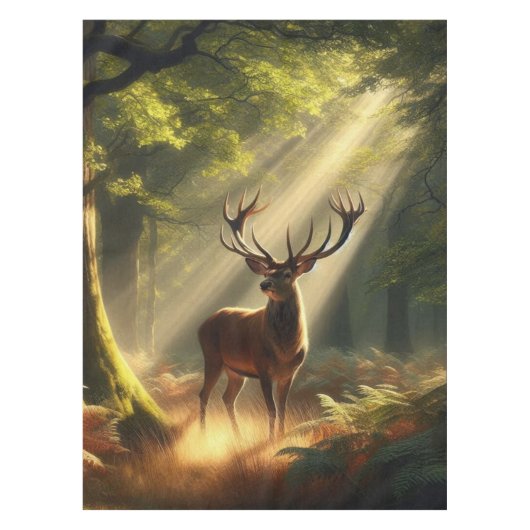 朝林の鹿 テーブルクロス (正面)