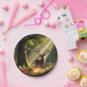 朝林の鹿 ペーパープレート (パーティー)