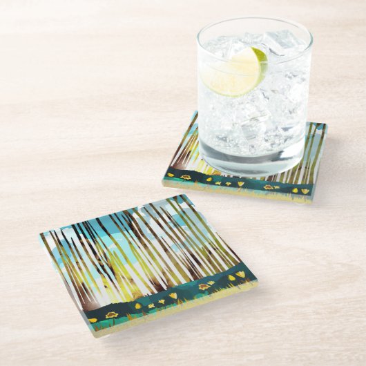 朝林 ガラスコースター (アングル)