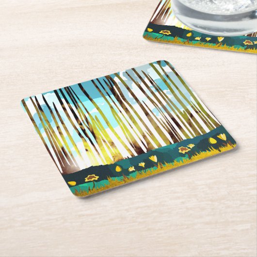 朝林 スクエアペーパーコースター (アングル)