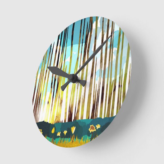 朝林 ラウンド壁時計 (傾斜)