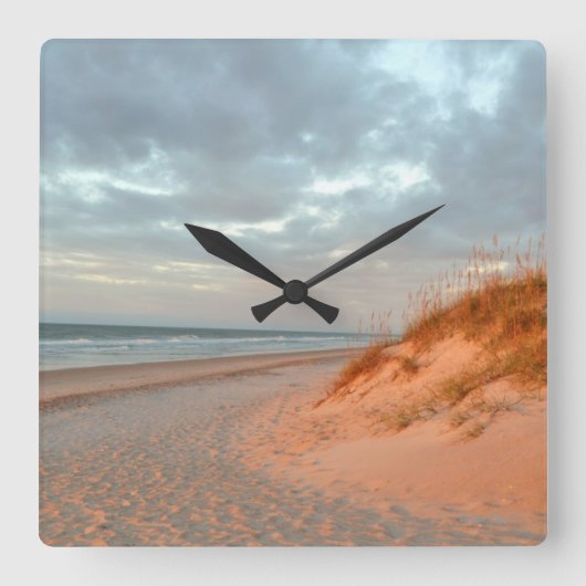 "朝歩行" スクエア壁時計 (正面)