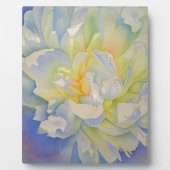 朝焼け |白い牡丹の水絵画色 フォトプラーク (正面)