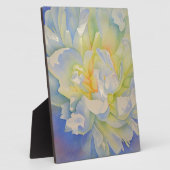 朝焼け |白い牡丹の水絵画色 フォトプラーク (側面)