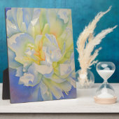 朝焼け |白い牡丹の水絵画色 フォトプラーク (側面)