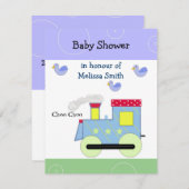 朝王トレインベビーシャワー 招待状 (正面/裏面)