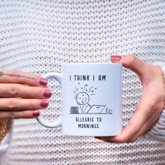 朝考え朝アレルギーでおもしろいある コーヒーマグカップ