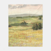 朝草原 フリースブランケット (正面)