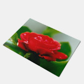 朝赤薔薇は露に覆われ ドアマット (アングル)