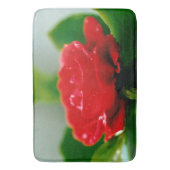 朝赤薔薇は露に覆われ バスマット (正面縦)