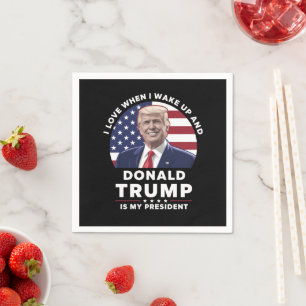 朝起きてドナルド・トランプが大統領だと愛おしくなる スタンダードカクテルナプキン