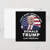 朝起きてドナルド・トランプが私の大統領だと気づくのが好き 招待状 (正面/裏面)