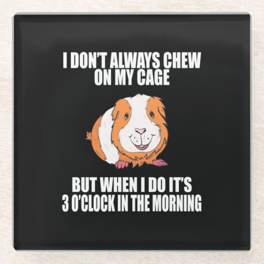 朝遊は牛豚と一緒 ガラスコースター (正面)