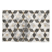 朝野日本の羽：金ゴールド大理石パターン。 枕カバー (裏面)