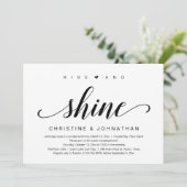 朝陽が輝く、結婚式の秘密挙式招待状 招待状 (スタンド正面)