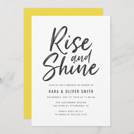 朝陽を浴びて!ブランチのお誘い 招待状 (正面/裏面)