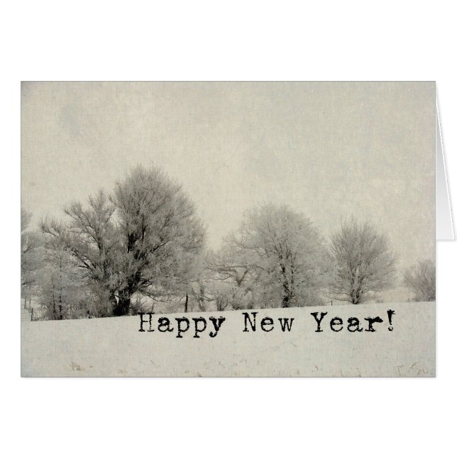 朝霜の降りたの景色と新年の幸せ (正面横)