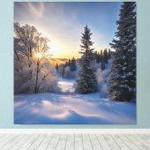 朝霜の降りた朝 キャンバスプリント (インサイチュ (ウッドフロア))