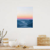 朝霧と日の出前の幻想的な空 ポスター (キッチン)