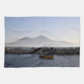 朝霧のヴェスヴィオ火山 1 キッチンタオル (横)