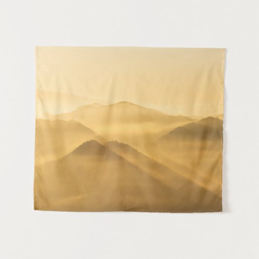 朝霧の丘層の日の出 タペストリー (正面(横))