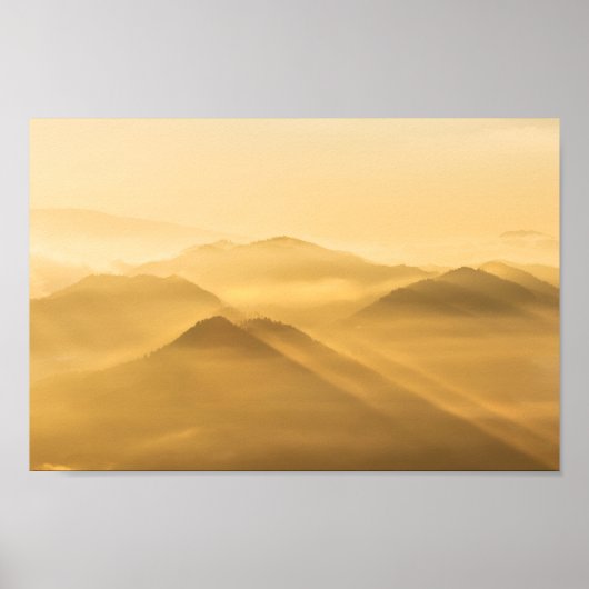 朝霧の丘層の日の出 ポスター (正面)