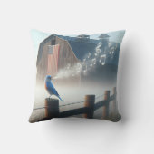 朝霧の中で歌うブルーバード クッション (裏面)