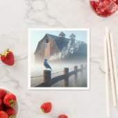 朝霧の中で歌うブルーバード スタンダードカクテルナプキン (インサイチュ)