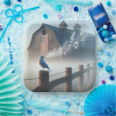 朝霧の中で歌うブルーバード ペーパープレート (パーティー)