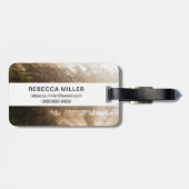 朝霧の中のセコイアの木と日射 ラゲッジタグ (裏面横)