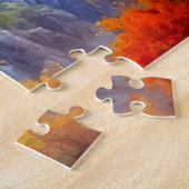 朝霧の中の古い魔法の城 ジグソーパズル (側面)