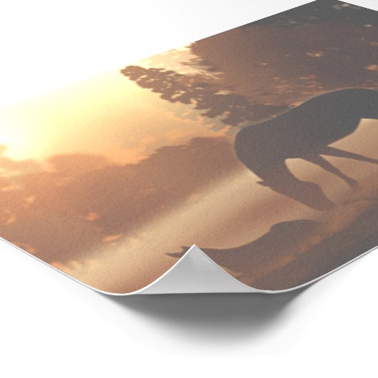 朝霧の中の馬 ポスター (角)